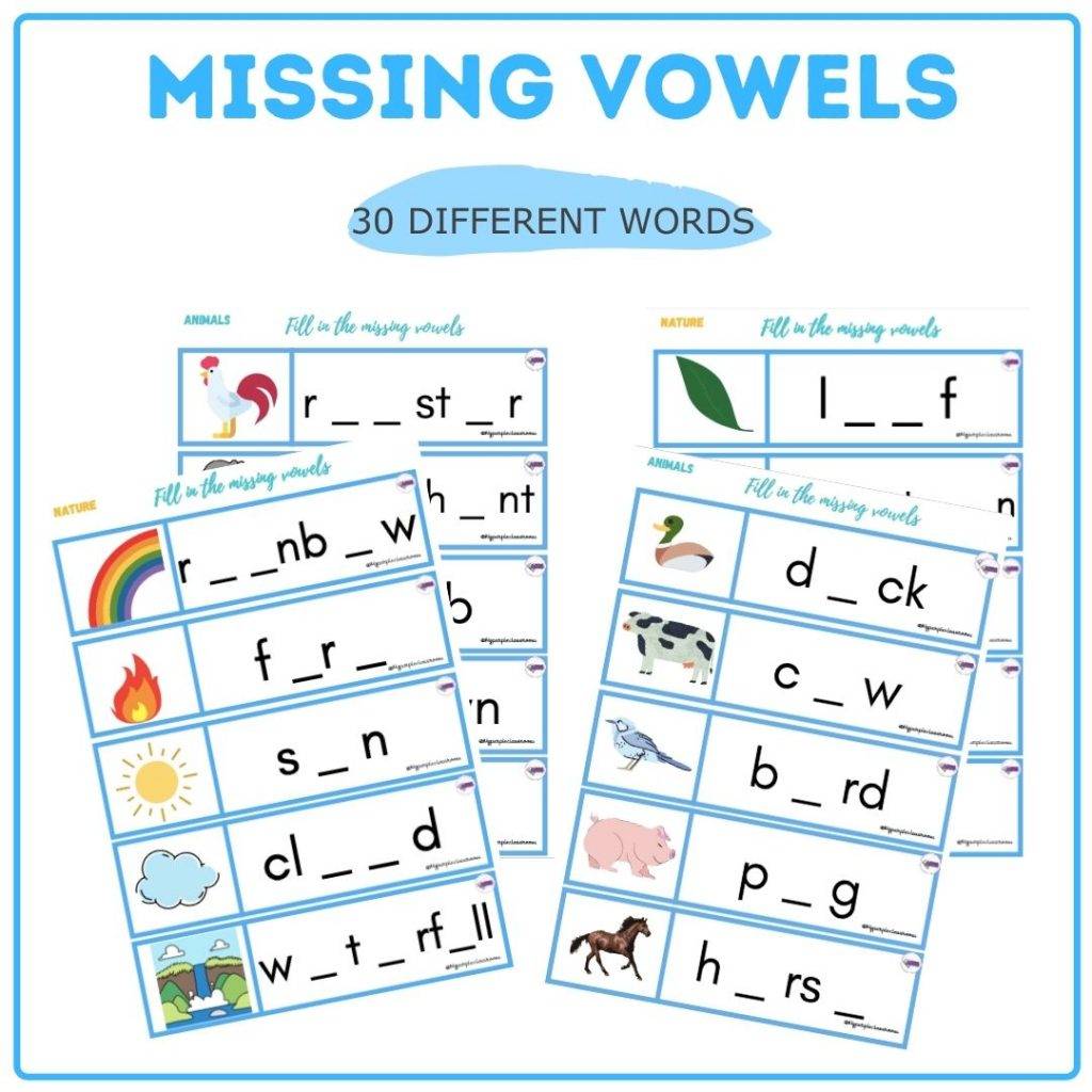 Missing Vowels Spelling MyPurpleClassroom